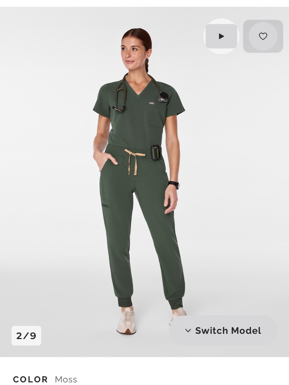 Moss Green Women's Jogger Scrubs by FIGS